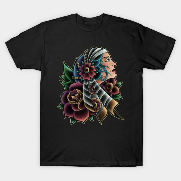 Woman Face T-Shirt by danielcolumna_art